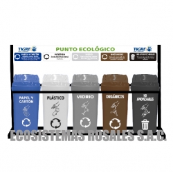 PUNTO ECOLÓGICO ECOPLAST X 5 TACHOS ECO DE 75 L 